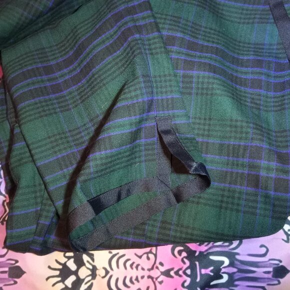 Talboys Green Purple Black Plaid Trousers - Picture 3 of 8